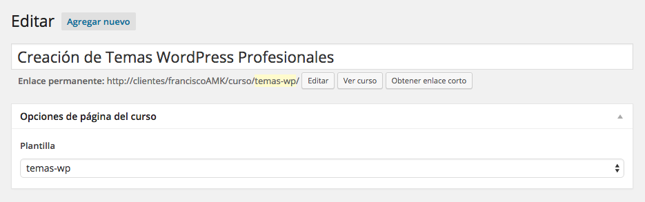 ACF plantilla de pagina