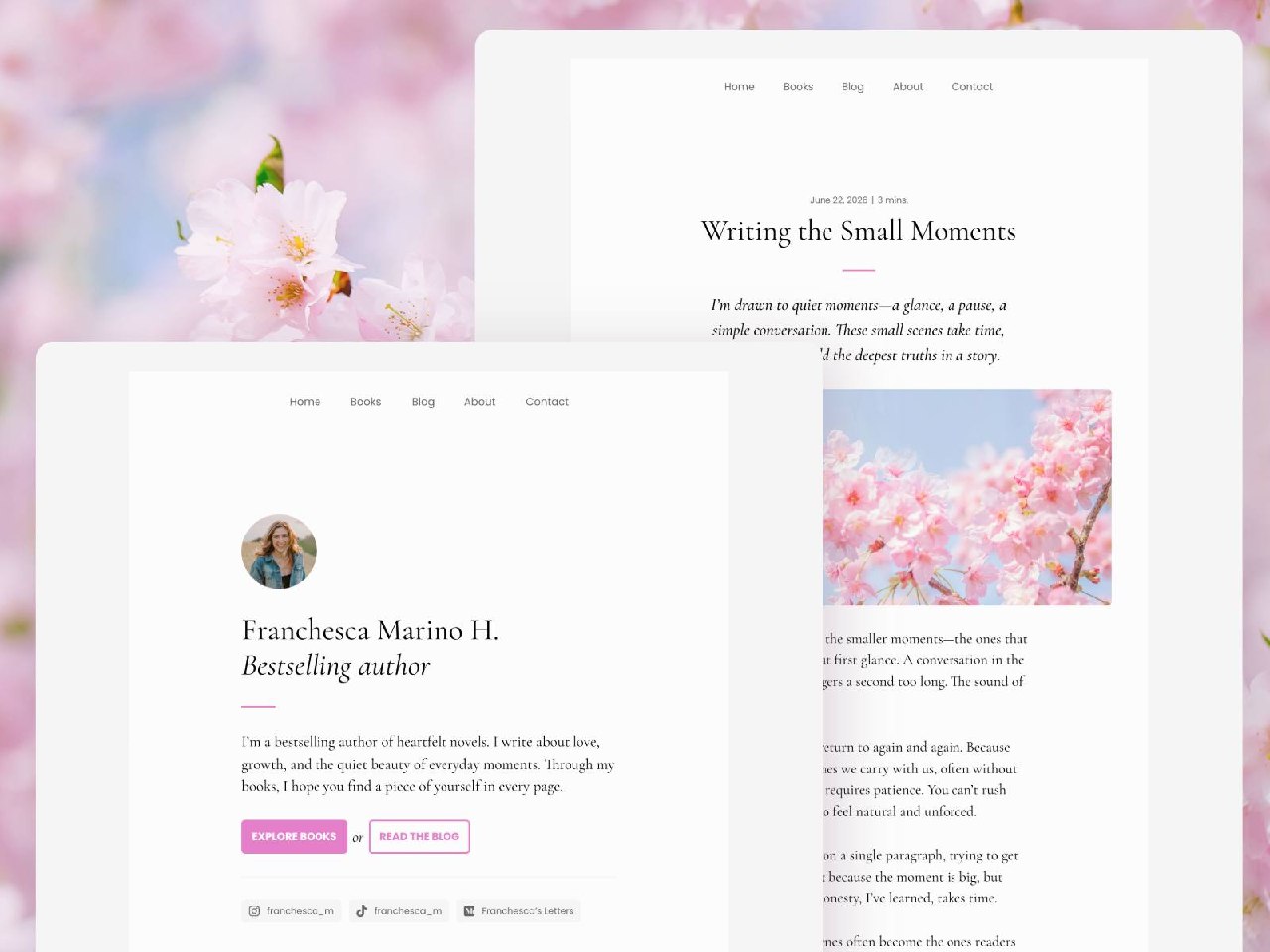 Franchesca — Author & Writing Website Template